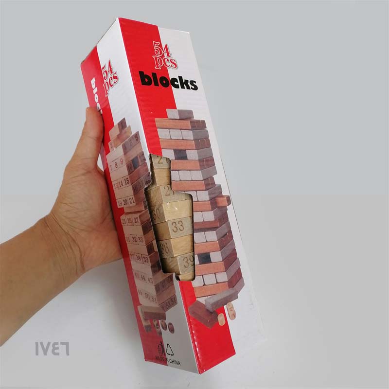 بازی فکری جنگا چوبی ۵۴ قطعه مدل شمارهدار (همراه با تاس) وارداتی - Image 3